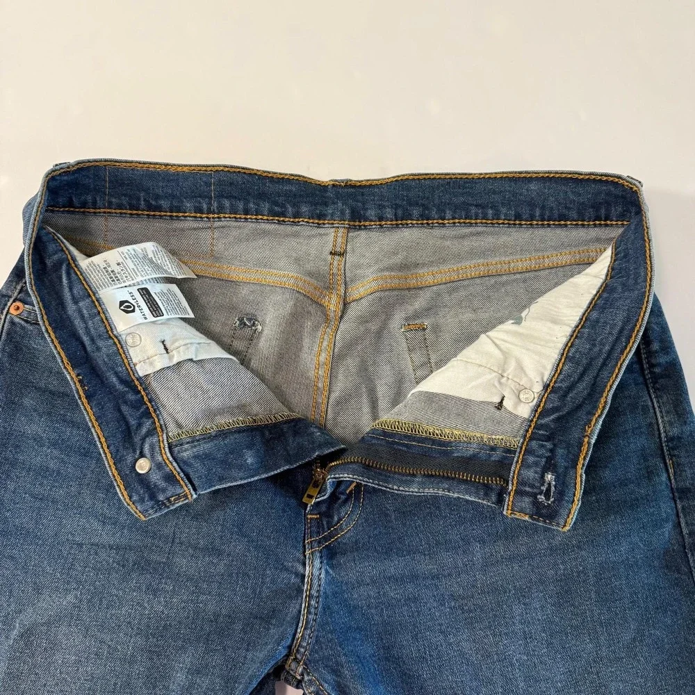 Levis 505 Regular Fit Mens Jeans 34x32 Medium Wash Straight Leg Denim